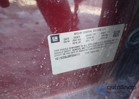 2014 Chevrolet Malibu 1Lt z USA, uszkodzony, nr VIN 1G11C5SL0EF294111